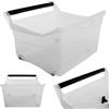 KADAX Scatola Portaoggetti Con Ruote, Contenitore in Plastica Con Maniglie, Trasparente (29 L)