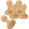 PATIKIL 40mm Maniglia Tonda in Legno Timbri, Confezione da 5 Pomelli Legno Adatti per Creare Timbri Fai-Da-Te Scrapbooking, Marrone