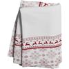 domus&trend Tovaglia Natalizia Bianca con Renne e Fiocchi di Neve - Cotone Panama 100%, Ecosostenibile, Made in Italy - Domus and Trend (Rosso, 140_x_180_cm - 6 posti)