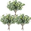 Homcomodar Steli di eucalipto artificiali con semi, 12 pezzi, foglie di verde finte, 29 cm, pianta di eucalipto in argento per matrimoni, giardino, casa, ufficio, decorazione interna ed esterna