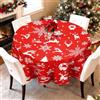 Arquiel Natale Tovaglia Rotondo, Rosso Elegante Tovaglie Impermeabili E Antimacchia Pvc Copritavolo Per Cucina Ristorante Giardino Esterno Feste Inverno Decorazione Regalo 152cmx152cm