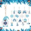 Bailtouk 15 Pezzi 5D Diamond Painting Portachiavi Natale, Diamond Painting Natalizi Pendenti, DIY Diamond Painting Kit Ciondoli per Pittura con Diamanti Portachiavi per Ciondoli Natalizi, Portachiavis