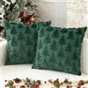 Ntwdby Federe Cuscini Natalizi, 2 Pezzi Fodere Albero di Natale 45 x 45 cm, Federe Natalizie Cuscini, Federe Natalizi, Copricuscino Divano Natalizie, per Soggiorno Sedia Letto Decorazioni Christmas (green)