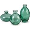 Luxvara Set di Mini Vasi, 3 Piccoli Vasi in Vetro, Decorazione Vintage, Diverse Misure, Vaso di Fiori Piccolo, Vintage Mini Vaso per Decorazione da Tavolo, Centrotavola, Cecorazioni per Matrimon (Verde)