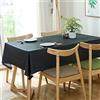 Morbuy Tinta Unita Tovaglia Rettangolare Copritavolo Cerata Facile da Pulire Lavabile Tovaglia PVC per la Decorazione del Tavolo da Pranzo della Cucina (120x160cm,Nero)