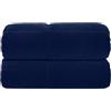 PARAMAISON Trapunta Singolo Velluto, Piumone Ipoallergenico, Design Quadri, Morbida e Caldissima 350gr/mq | 150x270 cm Blu