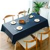 FANSU Tovaglia Plastificata PVC Rettangolare, Tinta Unita Stile Semplice Tovaglie Cerata Impermeabile Antimacchia Lavabile Copritavolo per Soggiorno Cucina Giardino Feste (90x140cm,Blu Navy)