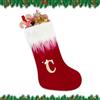 Alederways Calze di Natale, 55,9 cm, rosse con monogramma lavorato a maglia, calze natalizie ricamate personalizzate, in velluto lavorato a maglia, calze rosse da appendere al caminetto, per regali di