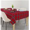 Russo Tessuti Tovaglia Copritavolo Scozzese Rosso Natale Natalizio Tartan ANTIMACCHIA No Stiro -6 POSTI