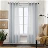 CUCRAF - Tende trasparenti con occhielli per soggiorno e camera da letto, 300 x 140 cm (altezza x larghezza), set da 2 pezzi, colore grigio e blu, tenda monocromatica facile da pulire con effetto lino