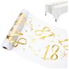 Ouxayapl Tovaglia per Tavolo Compleanno 18 Anni, Decorazione Compleanno 18 Anni, Tovaglia Oro Festa, Addobbi Compleanno, Tovaglia Decorativa 28cm x 10m (18 Anni)