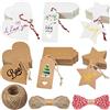 UGBO Etichette Carta Kraft Tag Regalo Per Bomboniere 300 Pezzi Tags Cartoncino Handmade Etichette Personalizzate con Corda Canapa per Natale Matrimonio Compleanni Comunione Cartellini Prezzi