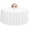 Lumaycens 1 confezione di tovaglie rotonde bianche 228 cm, tovaglia rotonda, lavabile e riutilizzabile, macchie e antipiega, tessuto in poliestere per matrimoni, feste, banchetti, campeggio, decorazione