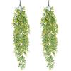 MIPIACE 2 Pcs Pianta Artificiale Sospesa 70CM Pianta Finta Cadente Piante Pendenti Artificiali Fiori Artificiali Cadenti da Interno per Casa Giardino Balcone Ufficio (Giallo)