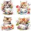 burkfeeg 4 Pezzi Adesivi Gatti Sticker Cute Adesivi Gatti 3D Kawaii 27x29cm
