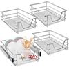 Froadp Cassetto Telescopico Estraibile Mensola da Cucina Ripiano Scaffale con Guide Scorrevoli Cestelli a Rete Stoccaggio Portabicchieri per 40cm Cucina Armadi (Larghezza effettiva 37cm, 4 pezzi)
