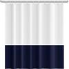 SDOTPMT Tenda da doccia bianca e blu, 105 x 160 cm, tenda da bagno a tema semplice, classica e tradizionale, in poliestere, impermeabile, per bambini, decorazione per cucina e bagno, con ganci