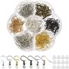 TOAOB THE ONE AND ONLY BABY TOAOB 140 Pezzi Ganci Orecchini Anallergici Placcato Argento 925 Colorati 18mm Monachelle e 200 Pezzi Siliconi Chiusure Ferma Orecchio per Creazione Gioielli Fai da Te Oro Nero Bronzo Antico