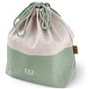 MONBENTO - Borsa Porta Pranzo MB Pochette L Natural Green - Lunch Bag Compatibile con Lunch Box MB Square + una Bottiglia - Tessuti Riciclati Poliestere e Cotone - Per Ufficio/Scuola - Beige e Verde