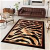 TAPISO Atlas Tappeto Salotto Moderno Pelo Corto Design Astratto Motivo Animalier Animale Pelle tonalità Nero Marrone Chiaro Oeko-Tex Soggiorno Sala Camera Ufficio 80 x 150 cm