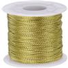 QUARKZMAN Corda in Poliestere 1mm 100 Metri Filo Perline Cerato Corda Lavori Artigianali per Creazione Gioielli Braccialetti Collane Intrecci Macramè Corda Raso, Oro