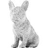 GRABADO Bulldog Francese Statuetta,Galvanotecnica Decorazione per La Casa Con Statue Di Cane,Sparkle Sitting French Bulldog Ornament Resina Artigianato, Soggiorno Desktop Home Decor,Regali Per Amici,Argento