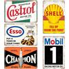 Lonmo Art Set di 5 Targhe in Metallo per Garage, Stile Retrò, per Moto e Auto, a Benzina, Olio Motore, Officina, Decorazione