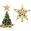 Onlvmyur Stella Albero di Natale in Plastica Punta Stella Albero di Natale 20cm Topper Albero di Natale per Albero di Natale(oro)