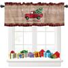 Tokusyou - Tenda per finestra di Natale, tenda decorativa per cucina, tenda per albero di Natale con motivo di fiocchi di neve, tenda oscurante per bistrò per camera da letto, larghezza 137 x altezza