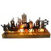 JINGTOPS Porta Candele Natalizie, Portacandele per Corona Avvento con 24 Calendario Avvento, Candelabri Natalizi Metallo Legno, Centrotavola Natalizio Moderno26 x 9,5 x 13 cm