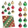 XiLayNeen Set di 49 Palline Albero di Natale Plastica,3CM Mini Palline di Natale Colorate(bianco,rosse,verdi,oro),Piccole Palla di Natalizie per Addobbi Natalizi per Albero
