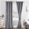 JIUZHEN Set di 2 tende oscuranti in velluto, morbide e opache con occhielli, per camera da letto, 140 x 280 cm (larghezza x altezza), colore grigio