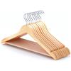 Hangerworld 10 Grucce Appendiabiti 45cm in Legno Laccato Naturale per Cappotti Maglieria e Pantaloni