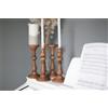 Home Decor legno lotto di 4 candelabri legno arredamento rustico intaglio legno faggio p...