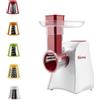 Girmi GT45 Affettaverdure e Grattugia, Accessorio porta rulli, 5 Rulli Inox, 150 W, Completamente smontabile, Bianco/Rosso