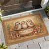 Generic Zerbino di benvenuto con gufi, autunnale, rustico, con funghi, marrone, antiscivolo, per casa, interni, esterni, ingresso, portico, decorazione, 73 x 43 cm