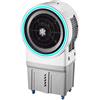 SOLEILUX Ventilatore Raffrescatore d'Aria Evaporativo 150W - Tanica 50L con Collegamento Diretto Acqua, LED RGB, Timer e Telecomando, Ideale per Capannoni, Ristoranti, Eventi