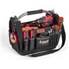 VEVOR Borsa Portautensili Aperta 330 mm, 33 Tasche, Organizer Portatile per Attrezzi con Base Rigida in Plastica, Resistente all'Acqua, Tracolla Regolabile, per Professionisti, Fai da Te e Cantiere