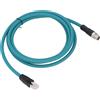 Cocosity Cavo Ethernet industriale M12 8Pin X Code connettore diritto a RJ45 cavo adattatore maschio CAT6A 2 metri acqua blu