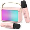 OEM Sistema karaoke per bambini, portatile, 2 microfoni wireless, effetti, luci LED, dai 3 ai 18 anni