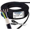 OEM Cavo elettrico NYY-J - Cavo di distribuzione - Cavo per impianti - Diametro 5x16 mm² - Al metro - Nero