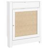 HOMCOM Copritermosifoni con Anta in rattan e Scomparto, Design Boho, Bianco | Aosom Italy