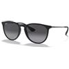 Ray-Ban RB4171 622/8G Erika - Occhiali da Sole Unisex in Nylon Nero con Lenti Grigio Sfumato