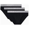 Emporio Armani Slip da Uomo Shiny Logoband Pack 3 Pezzi, Nero, S, Nero, S