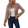 Generisch Giacca in pelle scamosciata da donna corta leggera giacca in pelle vintage elegante giacca in pelle sintetica autunno inverno moda giacca in pelle scamosciata giacca anteriore aperta manica