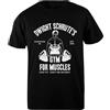 Udaytee Dwight Gym for Muscles T-Shirt Basic da Uomo Nera in Cotone