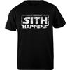 Udaytee Sith Happens Distressed T-Shirt Basic da Uomo Nera in Cotone