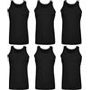 Undercover Confezione da 6 canottiere da uomo in 100% jersey di cotone, senza maniche, stile classico, per sport e palestra, Nero , XL