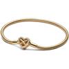 PANDORA Moments 563758C01-19 - Bracciale in argento sterling placcato oro 14 carati, con zirconi, misura 19 cm, 19 cm, Argento sterling, Zirconia cubica
