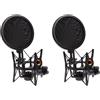 No 2X Microfono Professionale Mic Shock Mount con Supporto Articolato Shield H2110